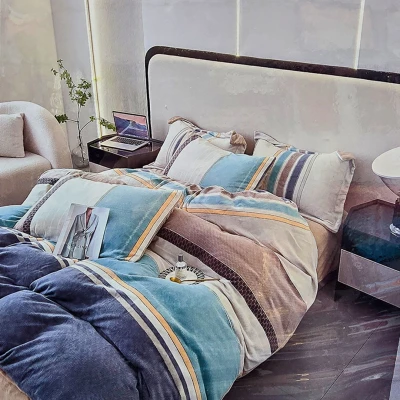 Urban Luxe Striped Bedsheet with 2Pcs Pillow Cover