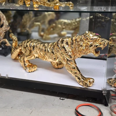 Roar of Golden Tiger Sculpture
